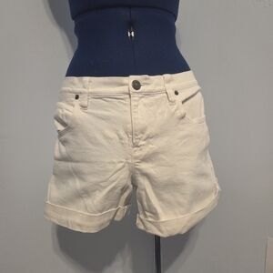Classic Cuffed White Denim Shorts Size 30